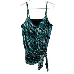 Magicsuit By Miraclesuit Size 14 Ruched Side Tie Tankini Swim Top Beach Resort